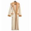 Cozy Couple Jacquard Fleece Long Robe - Hooded Autumn/Winter Bathrobe for Men & Women