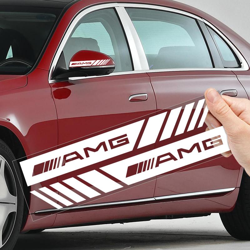Car Rearview Mirror Sticker Auto Side Body Stripe Decal Decoration For Mercedes Benz AMG GLC GLE CLA W204 W205 W203 W211 W212 W213