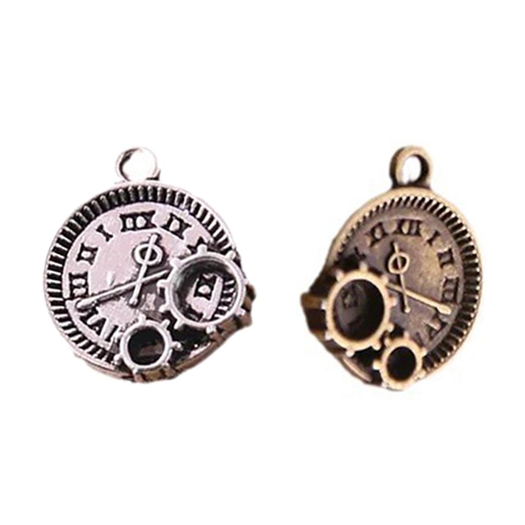 30pcs Vintage Style Alloy Clock Charms Adornments Fashionable Time Pendants For DIY Jewelry Making And Accessories