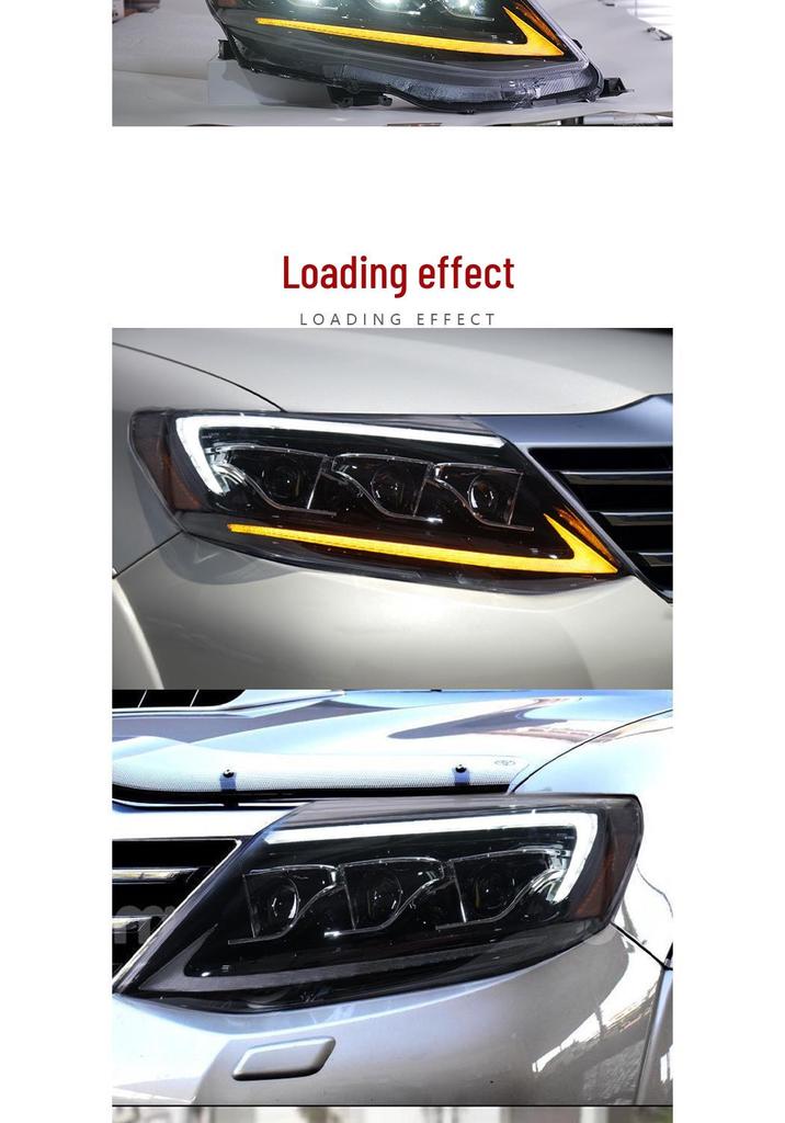 LED Flowing Turn Signal Headlight Assembly for 11-15 Toyota Fortuner