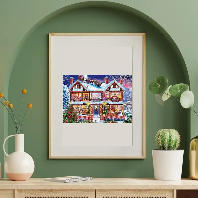 Christmas Wooden Puzzles for Adults Kids Craft Toys Intelligence Cube Learning & Education Building Blocks DIY Brain Teasers