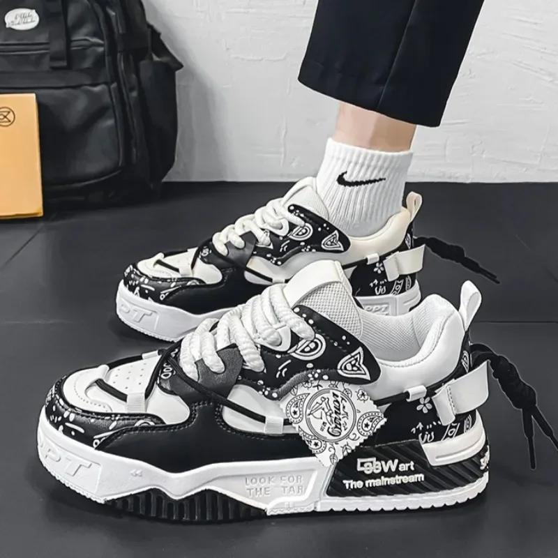 Mode Neue Herbst Herrenschuhe Herren Plateau-Sneakers für Herren 2025 Trenddesign Graffiti Skateboard-Schuhe Patchwork-Sneaker Zapatillas