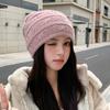 Hat Women'S Autumn And Winter Knitted Hat Nailed Pearl Rabbit Hair Hat Cold-Proof And Warm Pullover Hat Fashion Sequins Stacking Hat