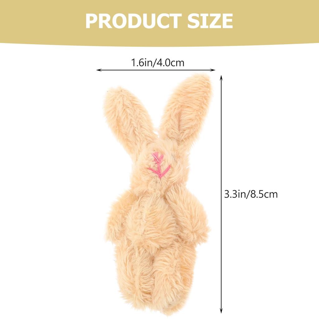 Lurrose 20-Piece Set Mini Plush Rabbits, 3.35-Inch Small Jointed Bunny Dolls with Keychains, Kids Toys, Easter, Birthday, and Decoration