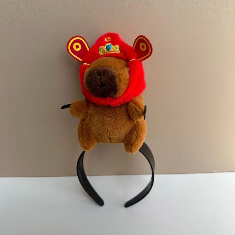 Lustiges Haarband Cartoon Capybara Haarband Pony-Clip Haarreif für Bühnen-Make-up Party Kostüm Stirnband
