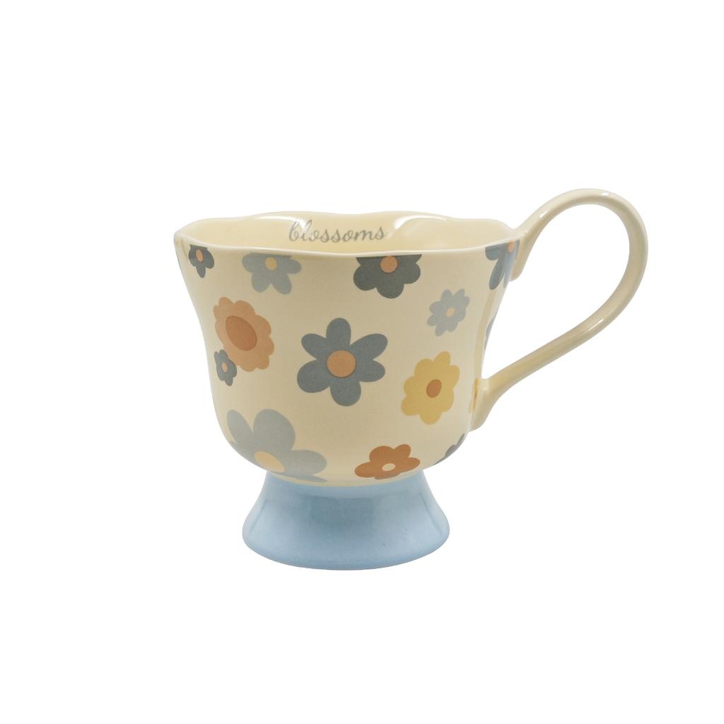 Keramiktasse Sonnenblume kreativ niedlich Keramiktasse Kelch Retro-Becher mit Löffel Frühstückstasse