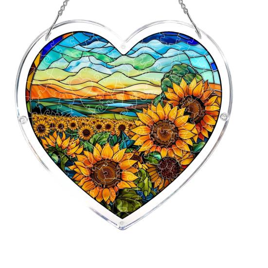 Bookish Acrylic Puzzle Suncatcher, Stained Glass Style Window Hanging Ornament, Hummingbird Floral Book DIY Sun Catcher Kit for Home Decor,