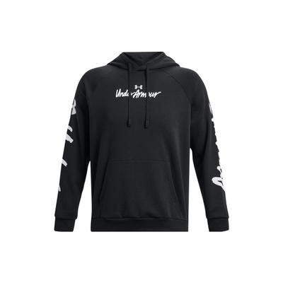Under Armour Alphabet Logo Print Hooded Sweatshirt Men Tops Black 1379760-001