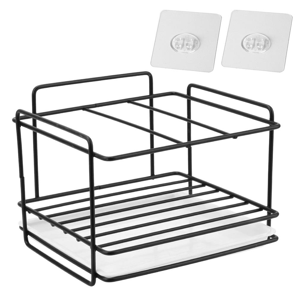 Kitchen Accessories Soap Drain Storage Rack Sponge Holder Iron Shelf Bathroom Organizer Bathroom Holder Dishcloth Brush Holder