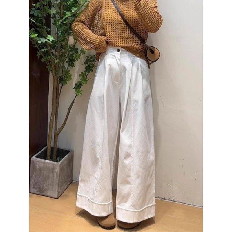

Korean Style White Drooping Wide-Leg Pants Female Spring and Autumn Slimming Easiest for Match Loose Feeling Small Casual Straight Trousers White [quality version]] L