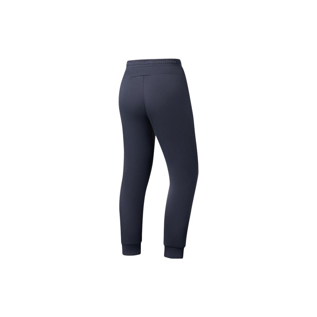 Li Ning Fitness Series Logo Print Fitted Thickened Fleece Warm Knitted Sports Pants Men Bottoms Ink-Gray AKLUA73-7