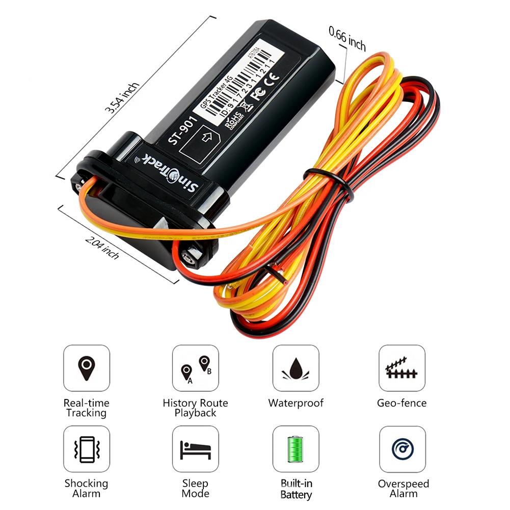 SinoTrack Mini Waterproof Car GPS Tracker Device 901L for Car Motorcycle Tracking Vehicle Remote Control Free Web APP Platform