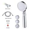 Handheld Shower Head Kit 3 Functions Chrome Shower Head with Hose and Bracket Modern Design Easy Installation Bathroom