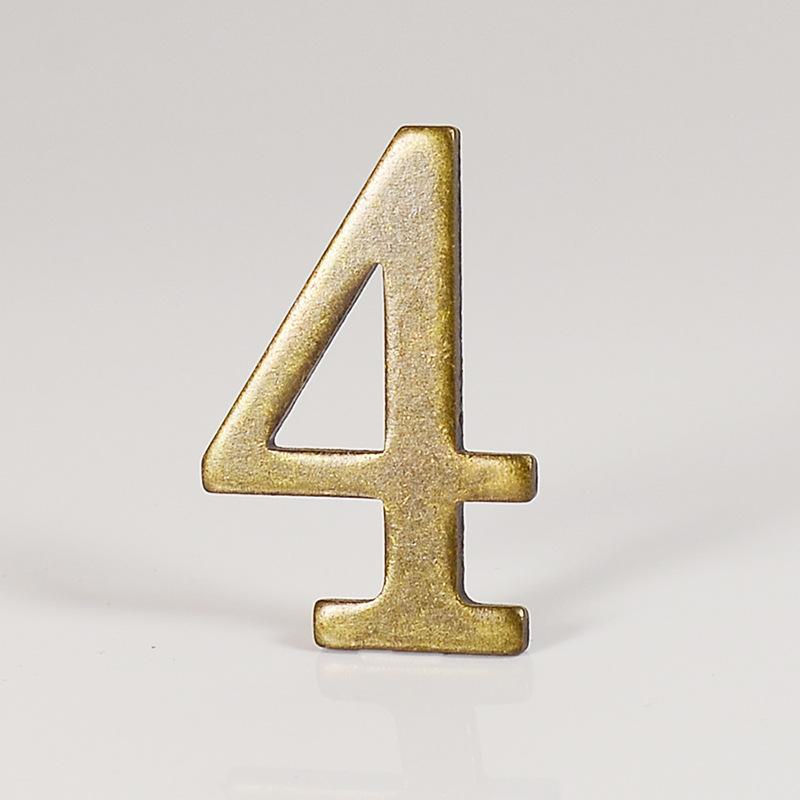 D-Shaped Imitation Gold Metal Address Number Plate