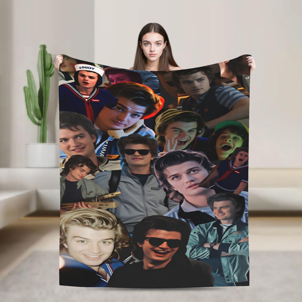 Steve Harrington Soft Blanket Girls Boys Plush Throw Blanket Street Trend Living Room Flannel Bedspread Sofa Bed Cover