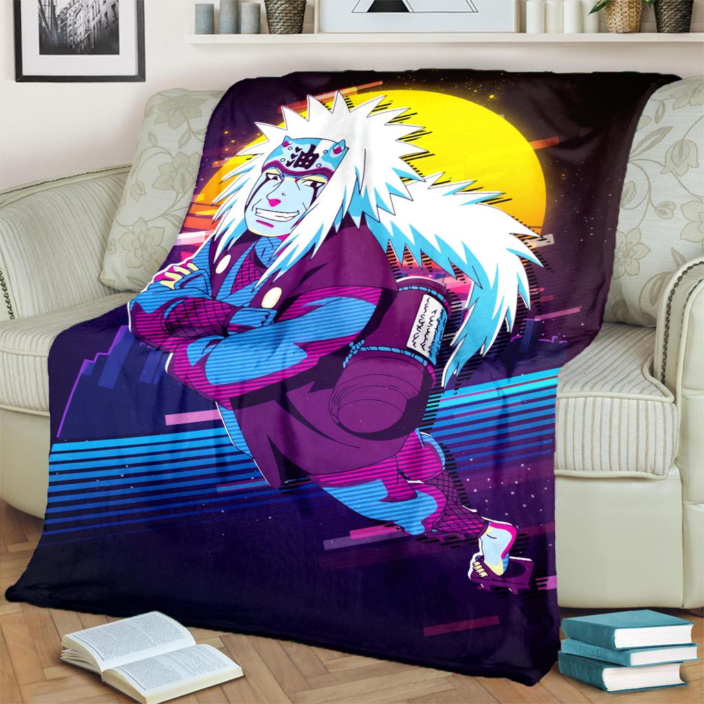 Anime-Naruto Print Blanket Warm Comfortable Flannel Blanket for Bedrooms, Sofas, Beds, Chairs, Picnics, Travel -LXR50