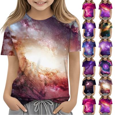 Toddler Girl Boy Shirt Cute Starlit Sky Printed T-Shirts Kids Shirts 1-15Y
