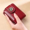New Portable Mini Makeup Bag with Mirror Vintage Lipstick Packet Cosmetic Accessories PU Leather Storage Pouch for Women Girls