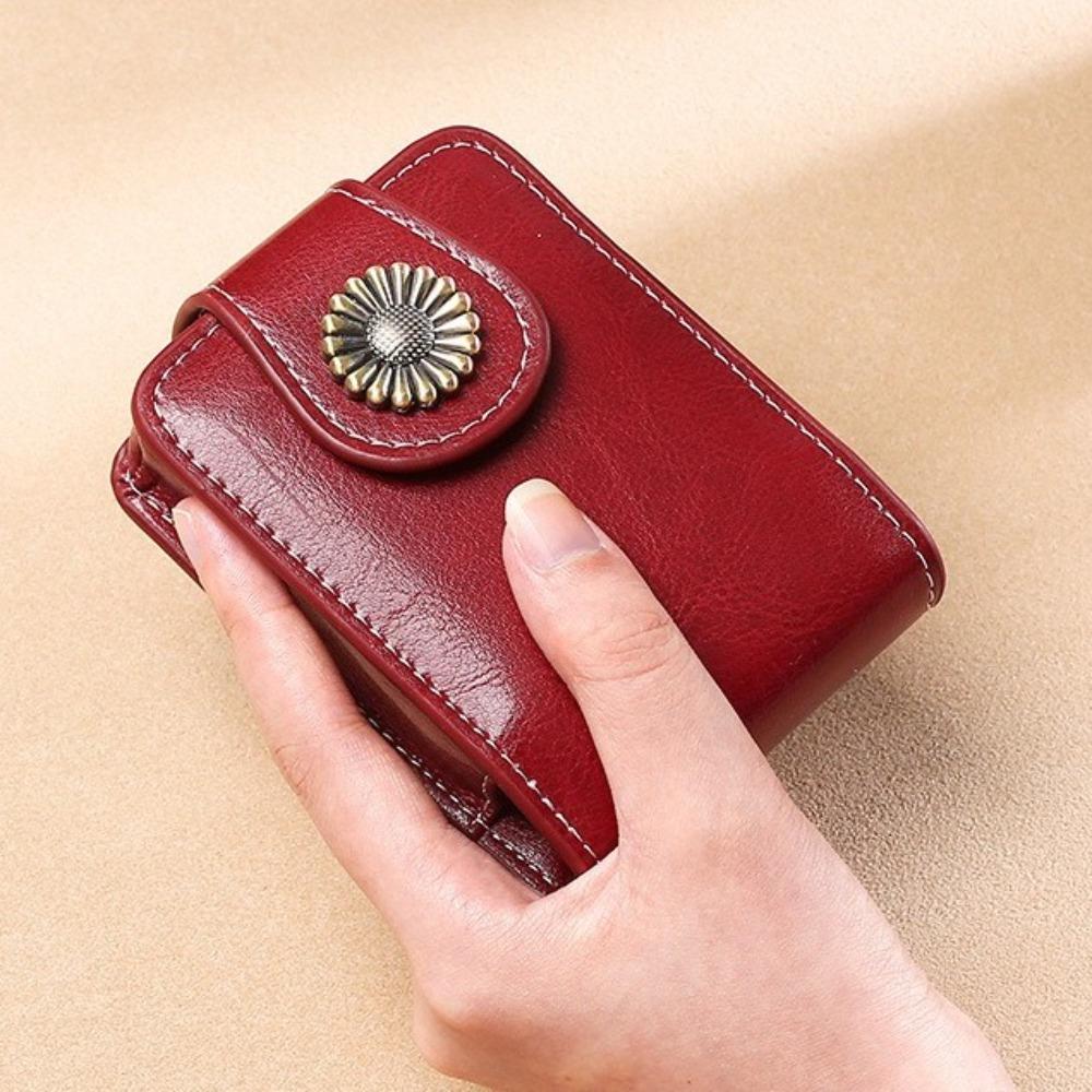 New Portable Mini Makeup Bag with Mirror Vintage Lipstick Packet Cosmetic Accessories PU Leather Storage Pouch for Women Girls