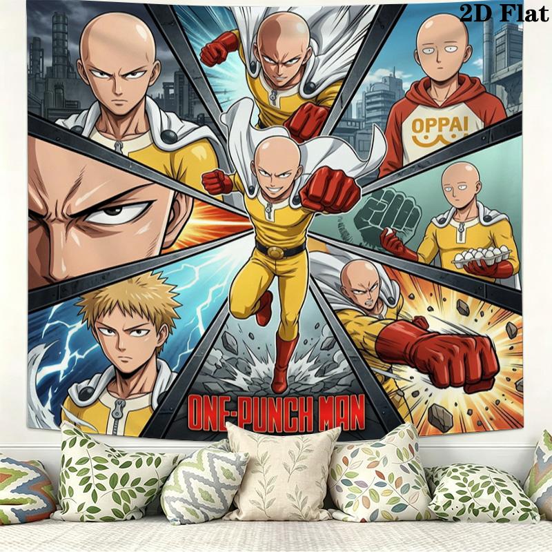 Onepunch Man Wandteppich Ästhetisches Wandbehang Gedruckter Stoffdecke Dekorative Wandteppiche Für Schlafzimmer Wohnzimmer Heimdekoration