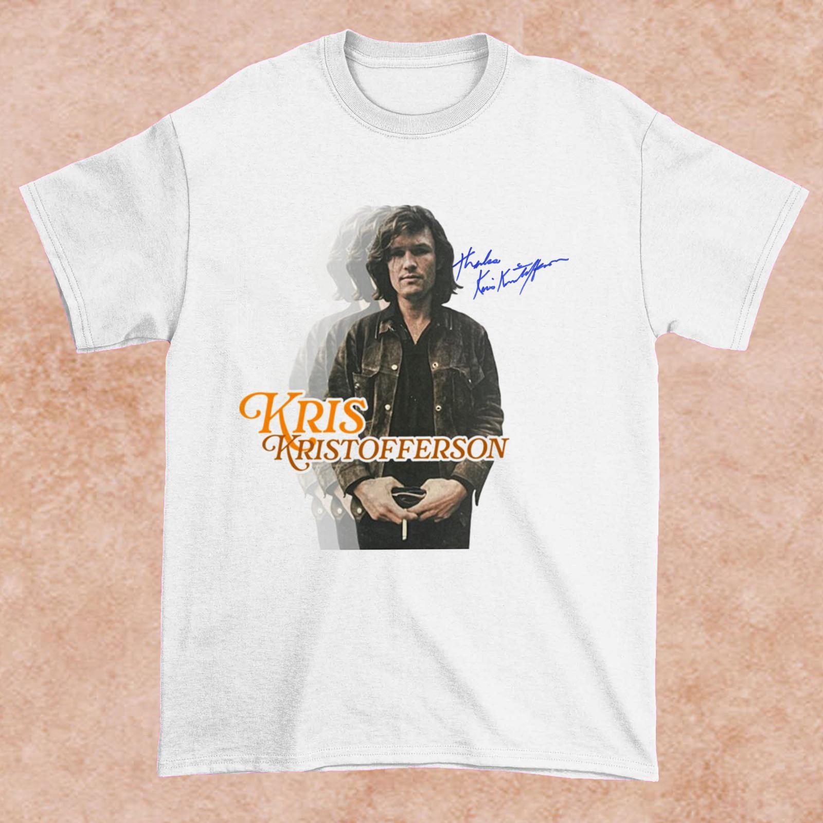 Signature Kris Kristofferson Vintage 90s White All Size Shirt QQ339 XXL