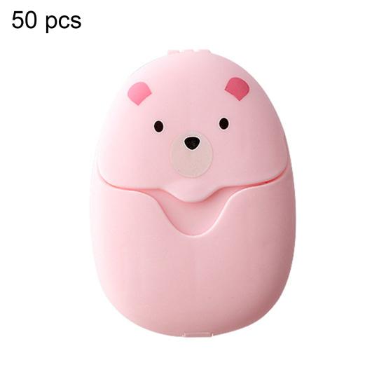 

50Pcs Soap Slices Mini Portable Convenient Scented Slice Sheets Washing Hand Soap Flakes for Travel розовый