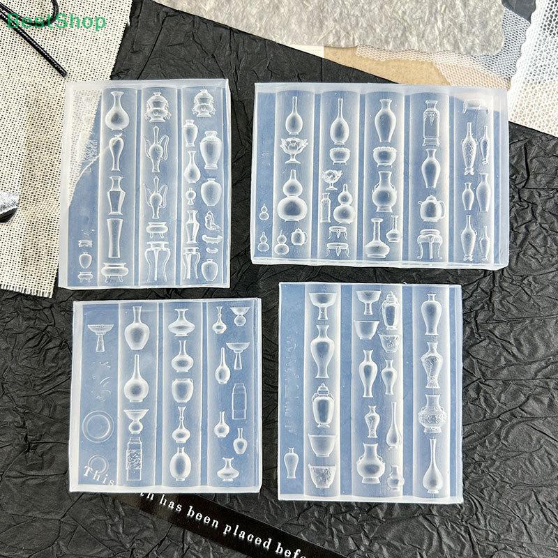 3D Silicone Nail Mold Relief Vase Design DIY Nail Art Decoration Transparent Manicure Template