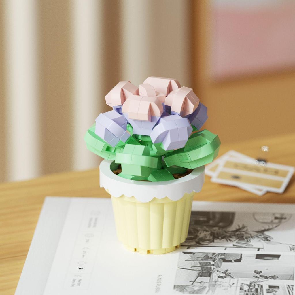 Immortal Flower Succulent Building Blocks - Creative Model for Desktop Decor