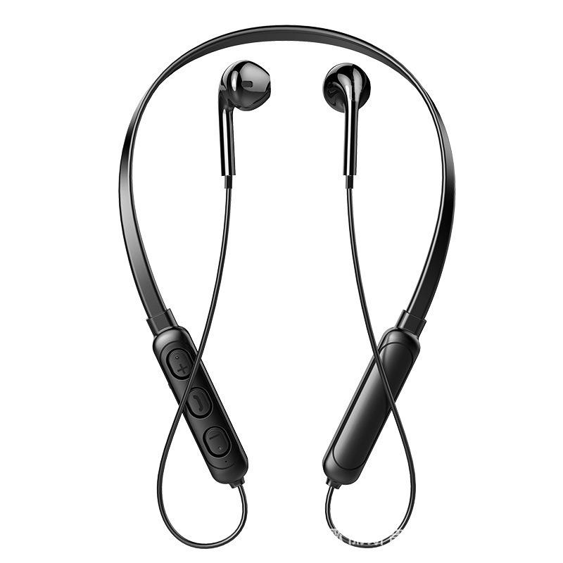 

H05 new halterneck Bluetooth wireless headset neck strap sports binaural in-ear ultra-long standby battery life Bare metal