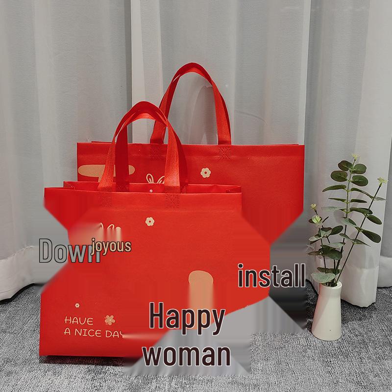 

Festive Red Non-Woven Tote Bag for Holiday Gifts and Souvenirs 32x27x10cm - 10 pieces