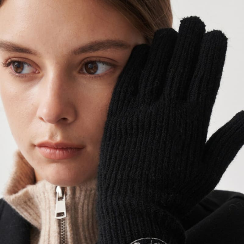 RECLOW KNIT LOGO GLOVE BLACK