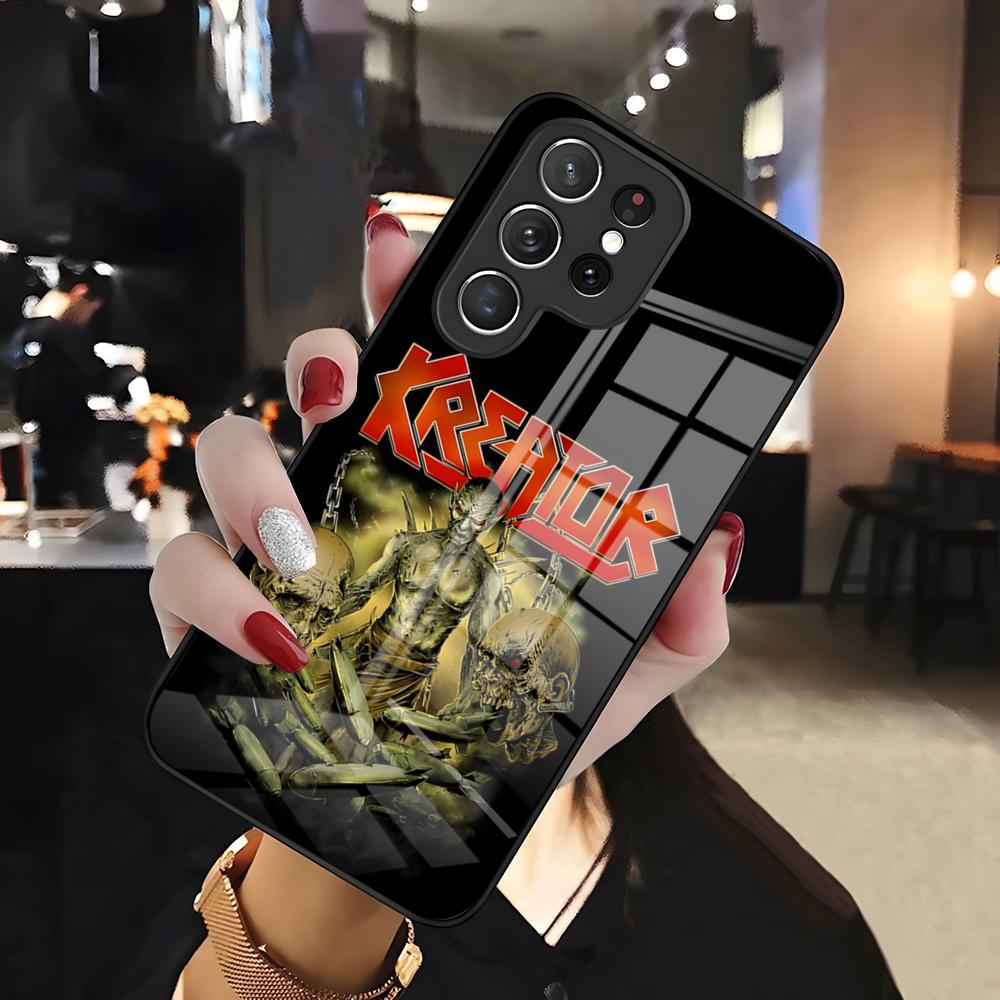 

Rock Band-K-Kreators Phone Case For Samsung S26 S25 Edge Ultra 24 23 22 21 Ultra Plus Fe A55 56 15 4G 5G Glass Cover Galaxy A55 5G