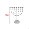 Candle Holder Menorah with 7 Branches Traditional Zinc Alloy 17cm Candelabra