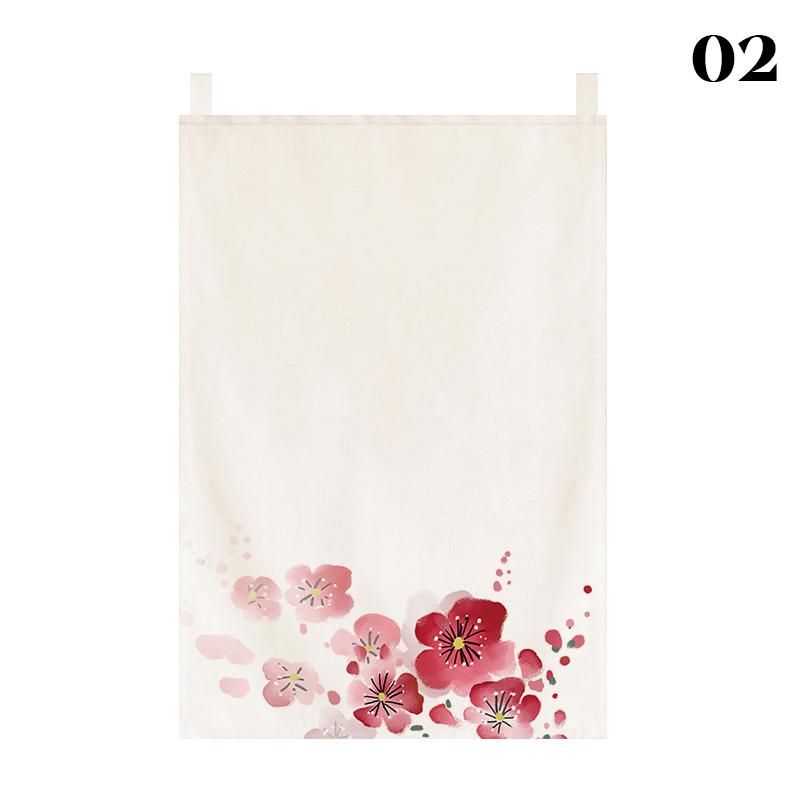 

Pastoral Style Door Curtains Chinese Teahouse Drapes Noren Home Kitchen Entrance Partition Restaurant Shop Hanging Short Curtain 30X45cm&Hook