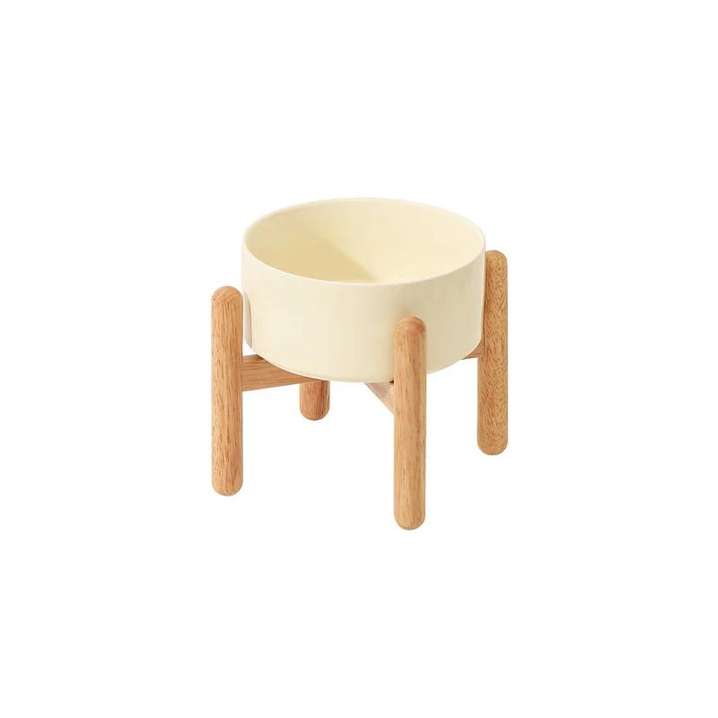 Big Dogs Bowl Double Ceramic Elevated Pet Food Water Bowl Small Medium Large Dog Feeding Supplies with Wooden Stand