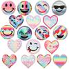 New Computer Embroidery Cloth Sticker Gradual Change Smiley Face Patch Sticker Color Love Embroidery Sticker Clothes Decoration Embroidery Chapter Boy