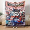 Name Custom GTA Game Print Flannel Blanket High Quality Warm Comfortable Cover for All Seasons Perfect for Gifts Home Decor