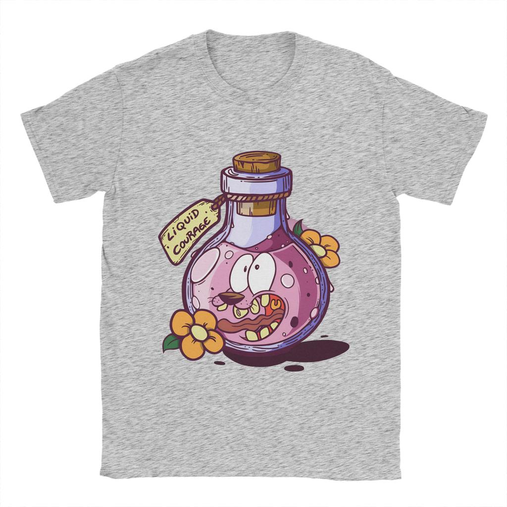 Courage Dog T-Shirt Sommer 100% Baumwolle T-Shirts für Männer Harajuku Design T-Shirt Kurzarm Vintage Oberteile