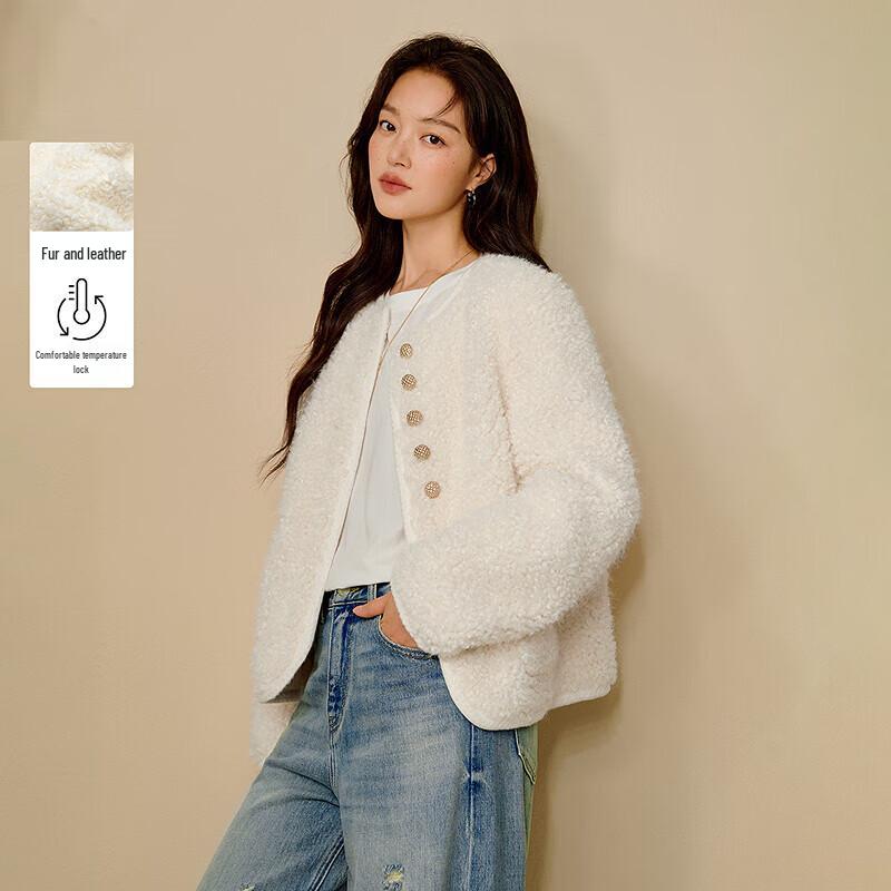 

Inman Women s Elegant Faux Shearling Fluffy Cardigan Coat L