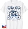 Vintage Motor Boat Captain Funny Pontoon Boating Lake T-Shirt
