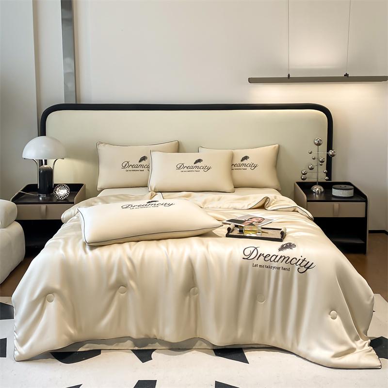 

3Pc In Set New Soft And Comfortable Single Summer Quilt Home Beautiful Adult Thin Quilt Student Dormitory Single Air Conditioner 150x200cm-3pc a Set