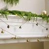 1pc Christmas Golden Bell Garland, Rustic Jute Rope Hanging Bells, Festive Decor for Xmas Tree,Fireplace,Home & Party Decoration
