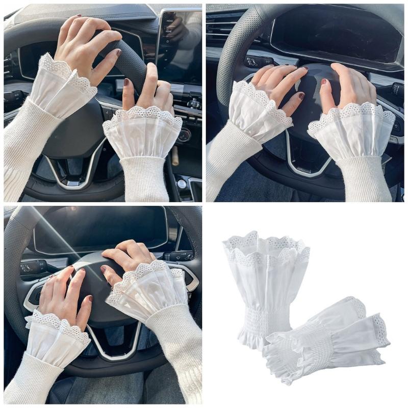 False Lace Cuffs Sweater Decorative Wristband False Flared Sleeves Detachable