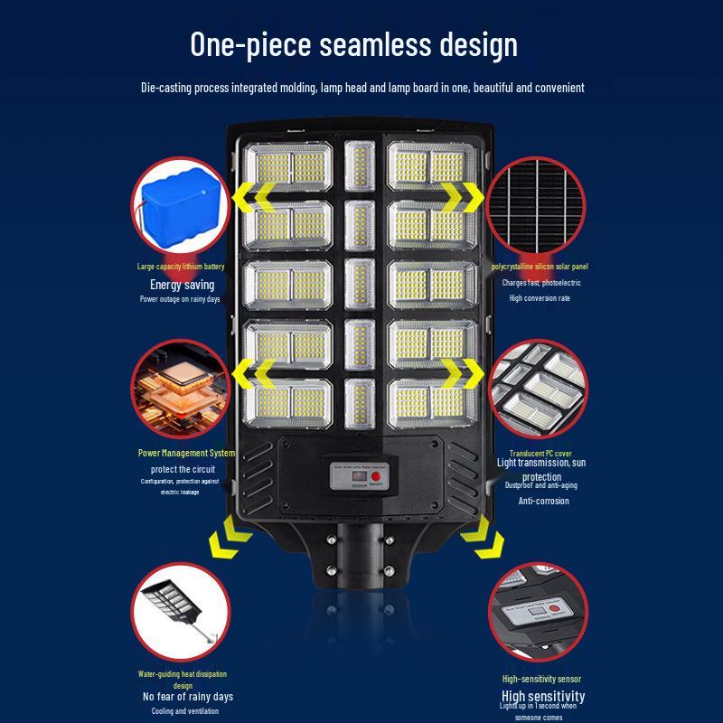 High-Brightness Solar-Powered Motion Sensor Street Light for Outdoor Courtyards