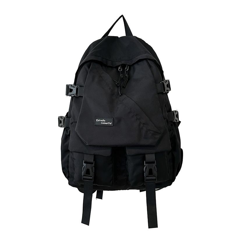 Schoolbag Wholesale Male Korean Version Large Capacity Shoulder Bag Japanese Harajuku Retro Tooling Wind Backpack Student Nylon Schoolbag