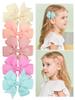 10Pcs 2.5inch Grosgrain Ribbon Bows Hair Clips for Baby Girls Sweet Solid Color Hairpin Barrettes Headwear Hair Accessories