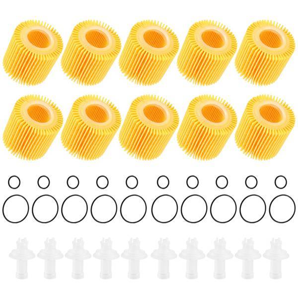 10Pcs Car Engine Oil Filters Set 04152-YZZA6 for Toyota Corolla Prius C-HR 2.0L Pontiac Vibe 2009-2010 04152YZZA6 04152-37010