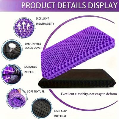 1 pièce Coussin de siège en gel à motif nid d'abeille épais, Respirant, Antidérapant, Housse en peluche, Convient pour les chaises de bureau, les voitures, les fauteuils roulants