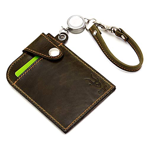 AGILITY affa "Seek" Ausweishülle mit Rolle, IC-Kartenhalter, Hergestellt in Japan, Doppelseitig, Echtes Rindsleder