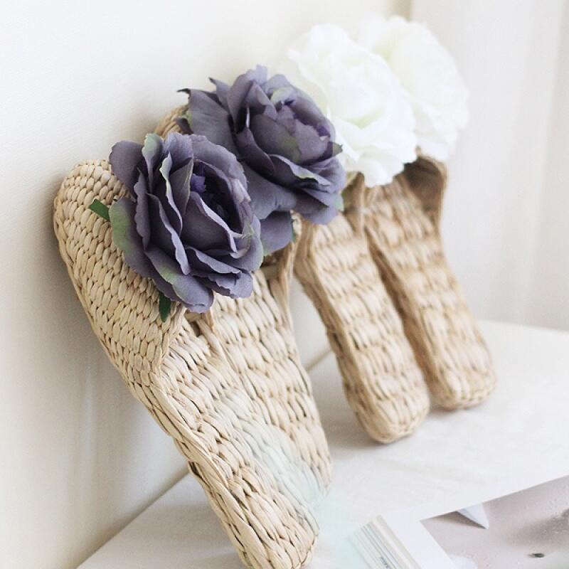 Rose Flower Rattan Slippers 3 colors Mint 3990₽